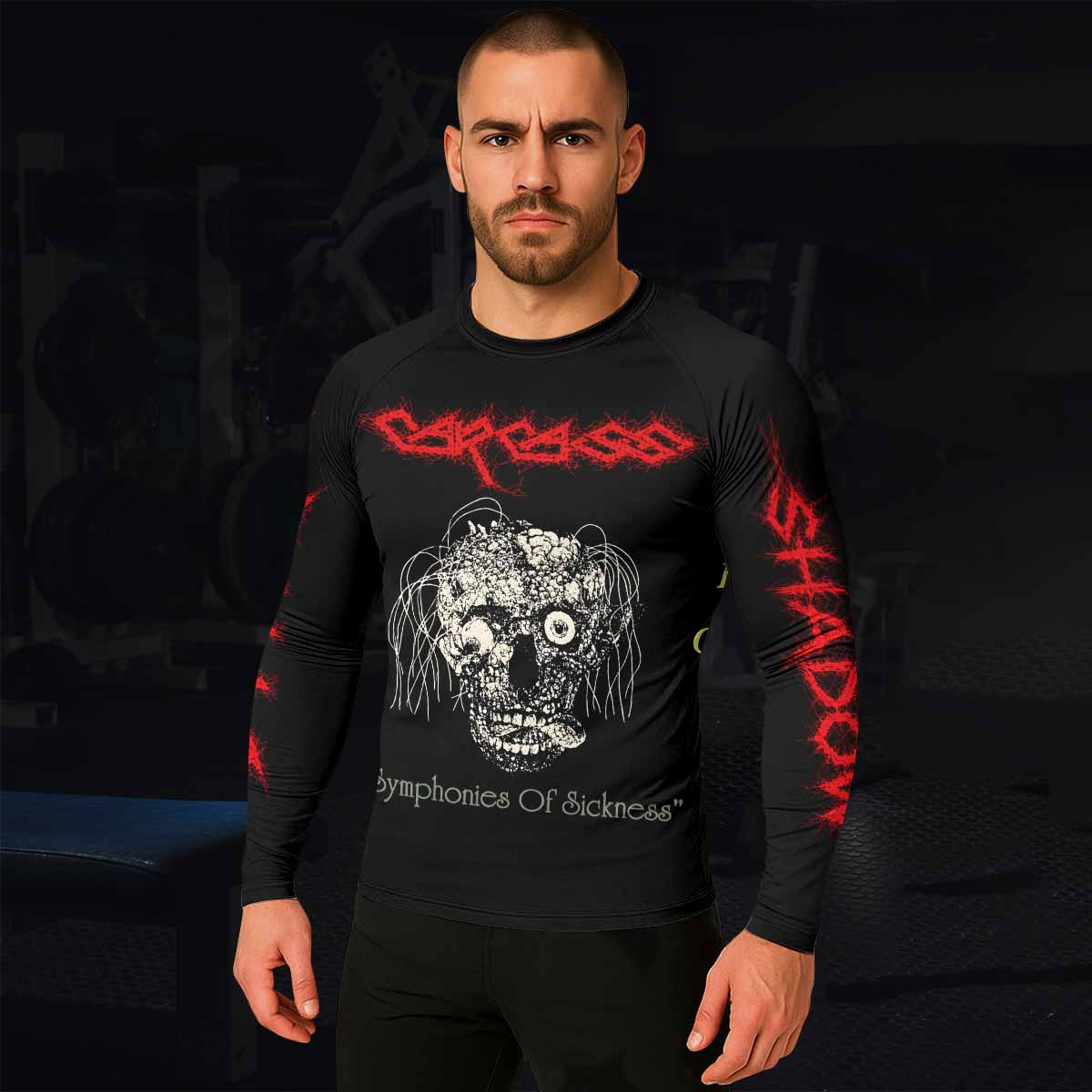 Carcass Symphonies of Sickness Men's Rash Guard Long Sleeve - lifestyle view
