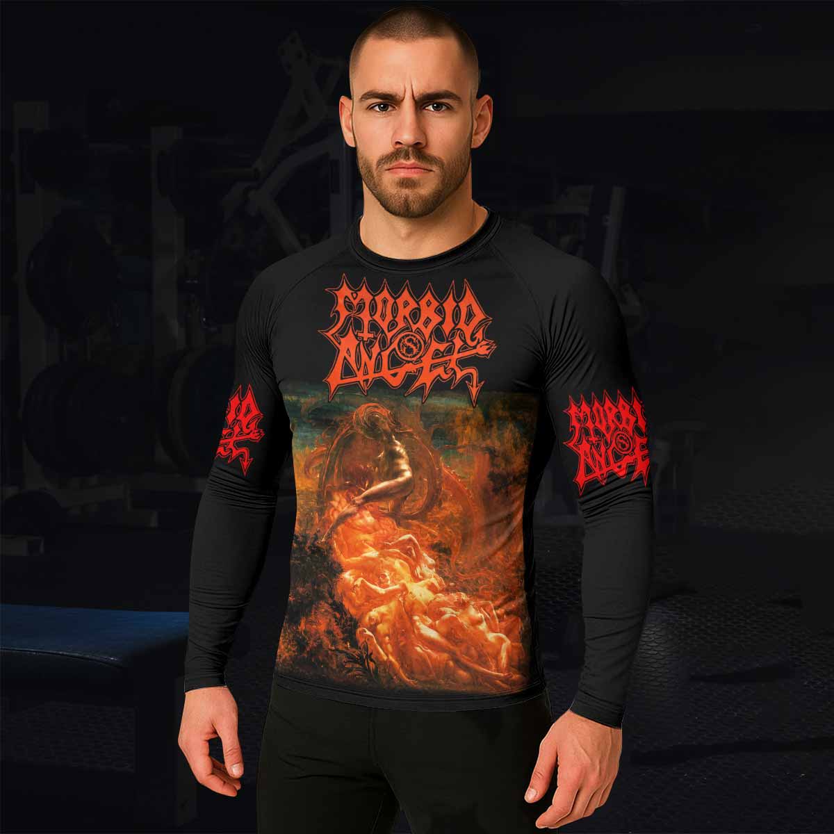 Morbid Angel Altars of Madness Men's Rash Guard Long Sleeve - lifestyle view