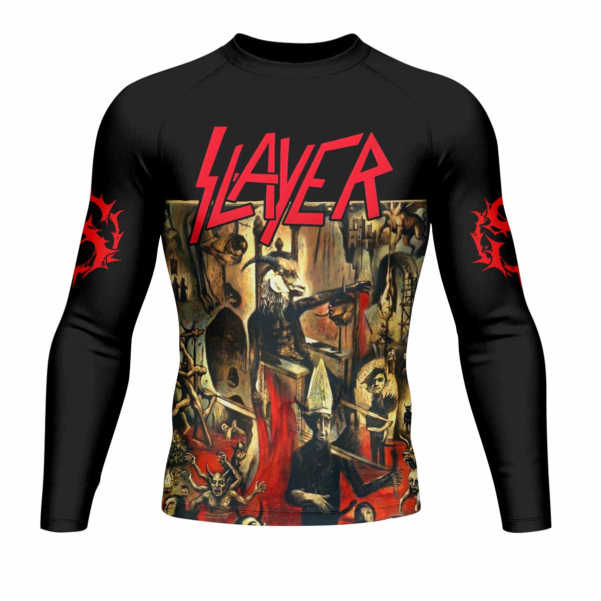 South of Heaven Slayer Men's Rash Guard Long Sleeve - front view mockup