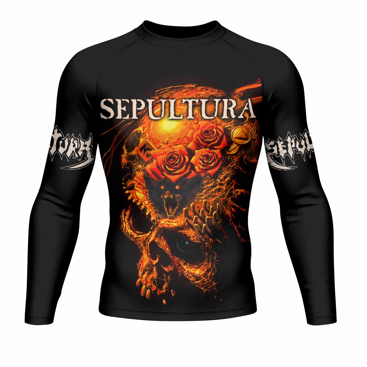 Beneath the Remains Sepultura Men's Rash Guard Long Sleeve - front view mockup