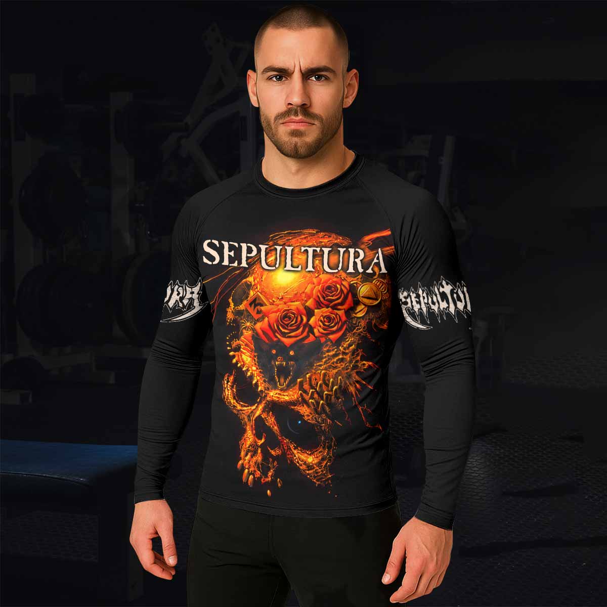 Beneath the Remains Sepultura Men's Rash Guard Long Sleeve - lifestyle view