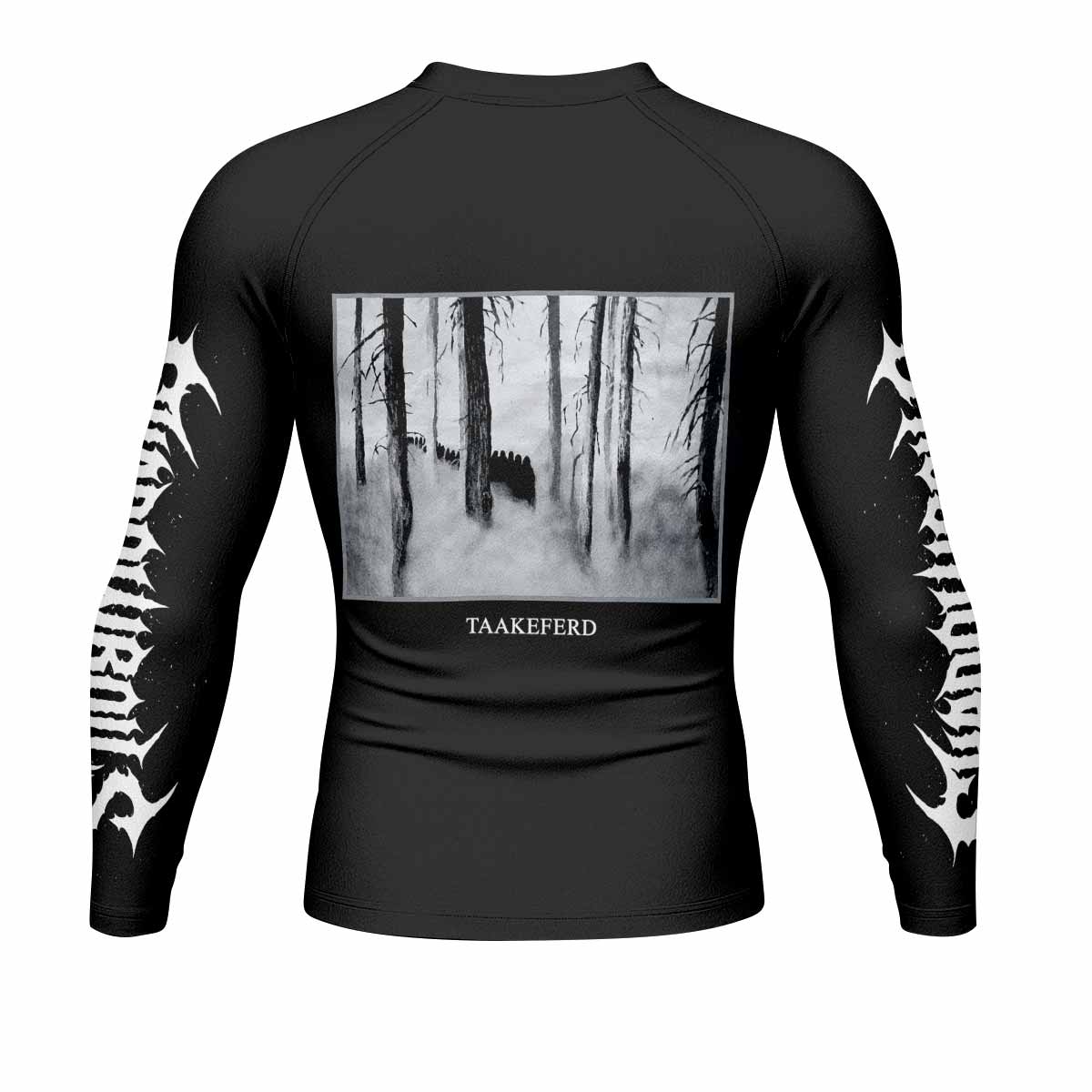 Darkthrone Under a Funeral Moon Men's Rash Guard Long Sleeve - back view mockup