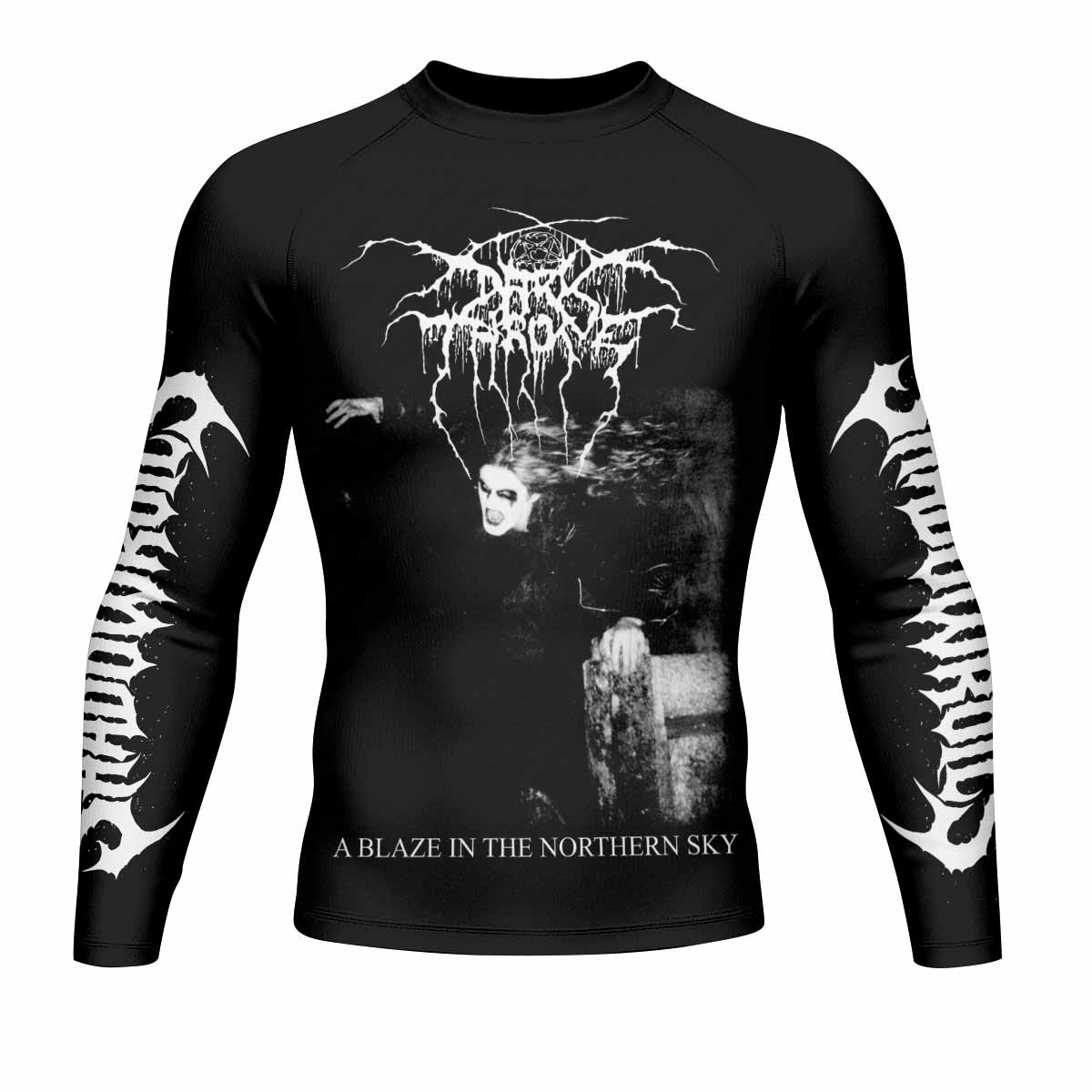 Darkthrone A Blaze in the Northern Sky Men's Rash Guard Long Sleeve - front view mockup