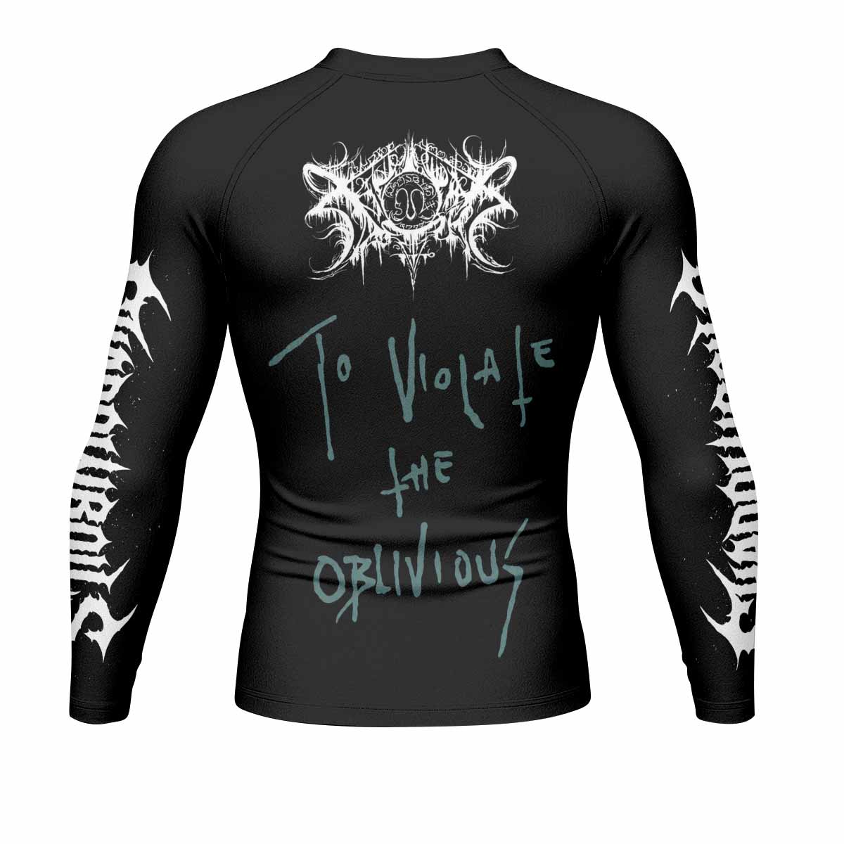 Xasthur To Violate the Oblivious Men's Rash Guard Long Sleeve - back view mockup