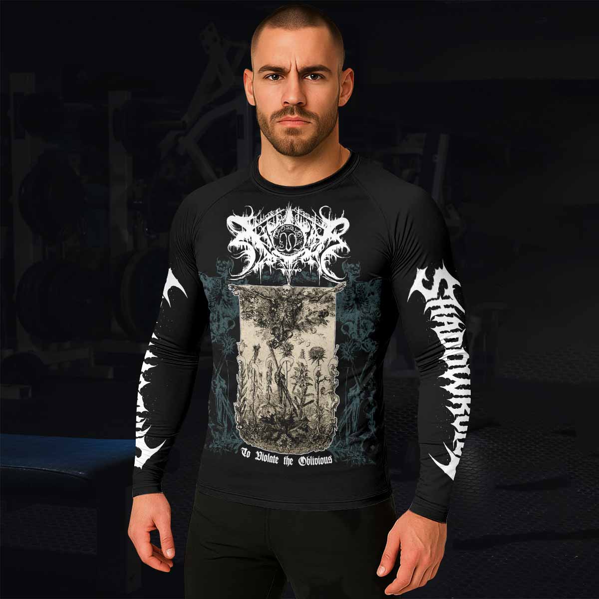 Xasthur To Violate the Oblivious Men's Rash Guard Long Sleeve - lifestyle view