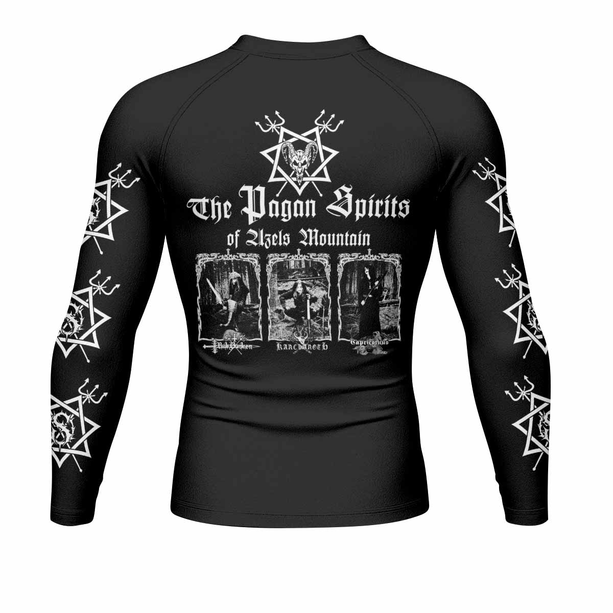 Graveland Thousand Swords Men's Rash Guard Long Sleeve - back view mockup