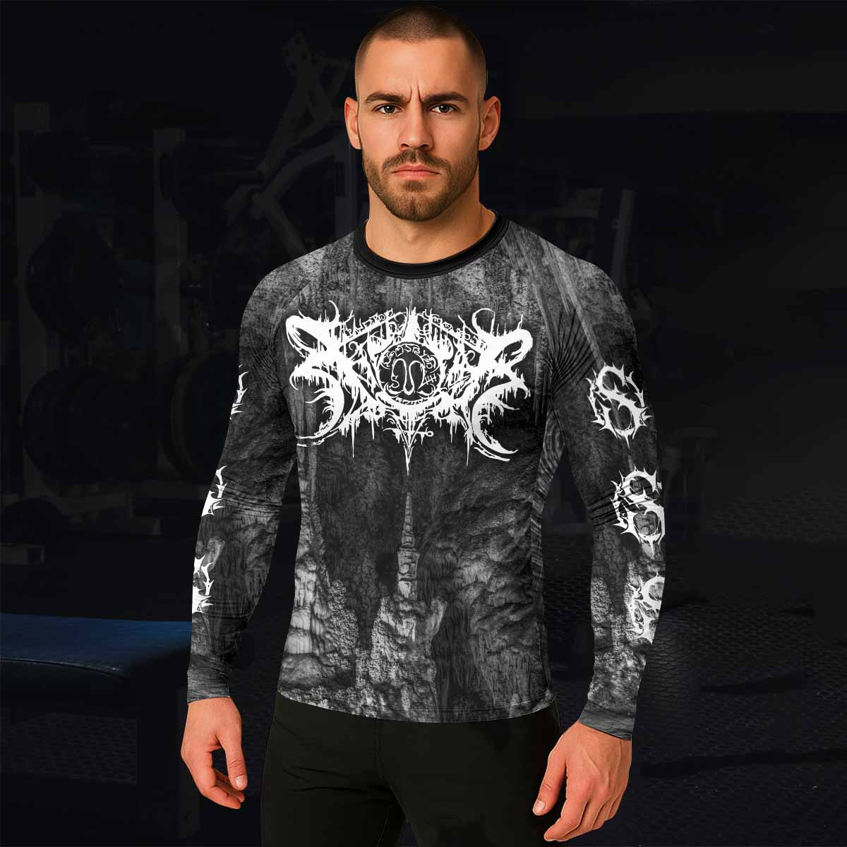 Xasthur Nocturnal Poisoning Men's Rash Guard Long Sleeve - lifestyle view