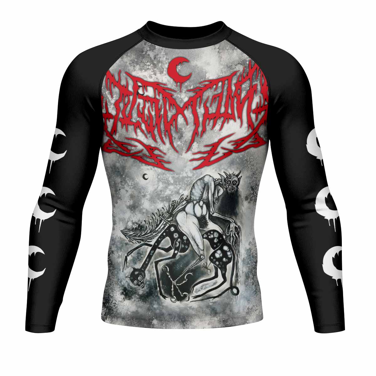 Leviathan Tentacles of Whorror Men's Rash Guard Long Sleeve - front view mockup