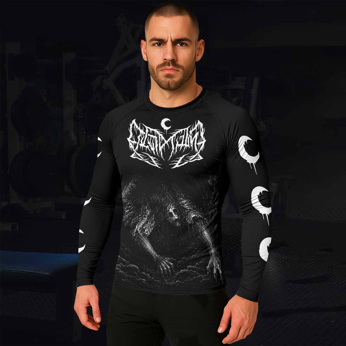Leviathan Fucking Your Ghost In Chains of Ice Men's Rash Guard Long Sleeve - lifestyle view