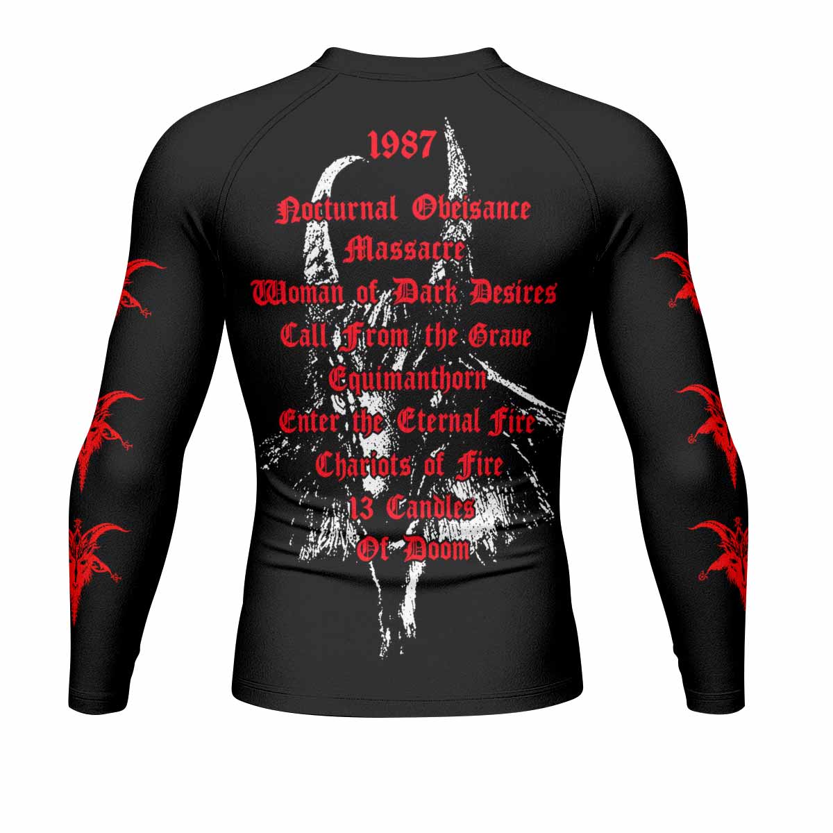 Bathory Under the Sign of the Black Mark Men's Rash Guard Long Sleeve - back view mockup