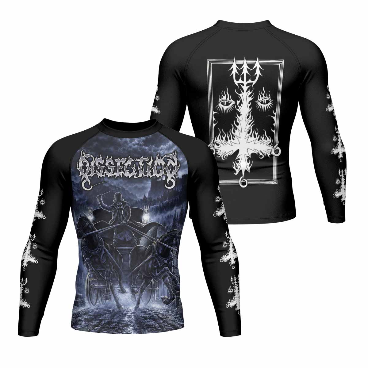 Dissection The Somberlain Men's Rash Guard Long Sleeve - front and back view