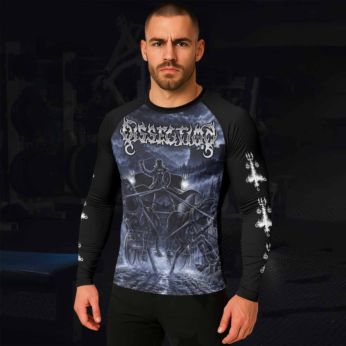 Dissection The Somberlain Men's Rash Guard Long Sleeve - lifestyle view