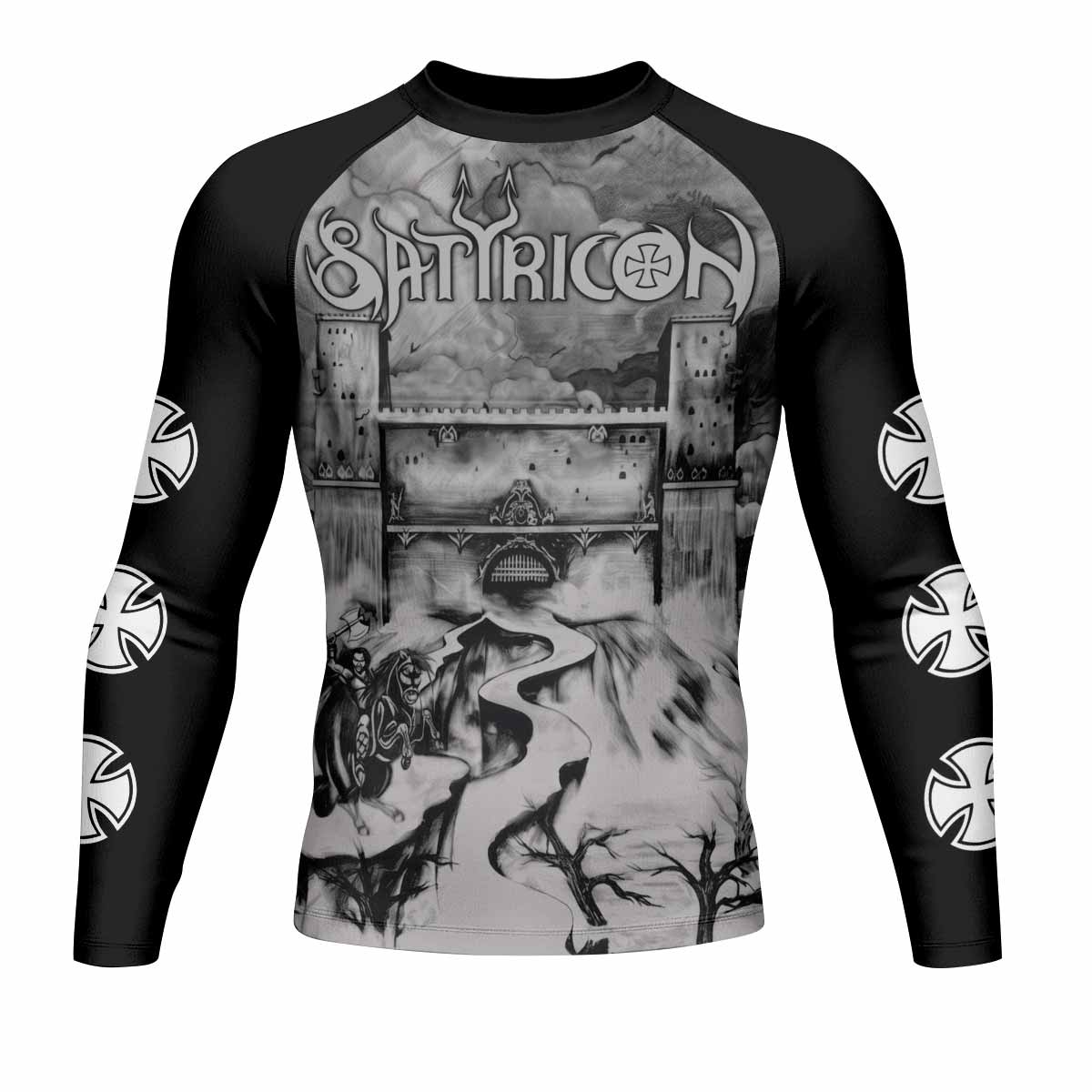 Satyricon Dark Medieval Times Men's Rash Guard Long Sleeve - front view mockup