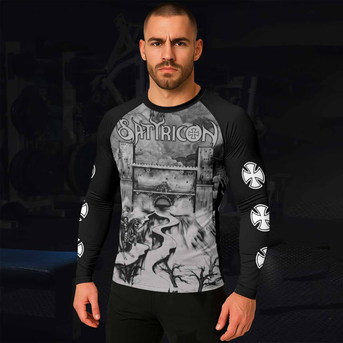 Satyricon Dark Medieval Times Men's Rash Guard Long Sleeve - lifestyle view