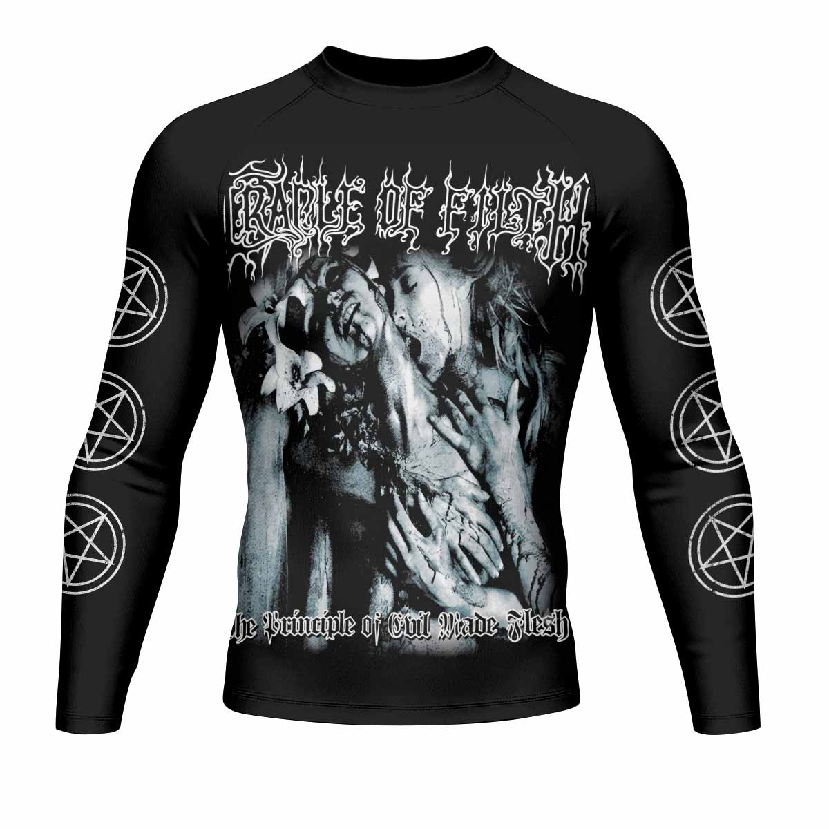 Cradle of Filth The Principle of Evil Made Flesh Men's Rash Guard Long Sleeve - front view mockup