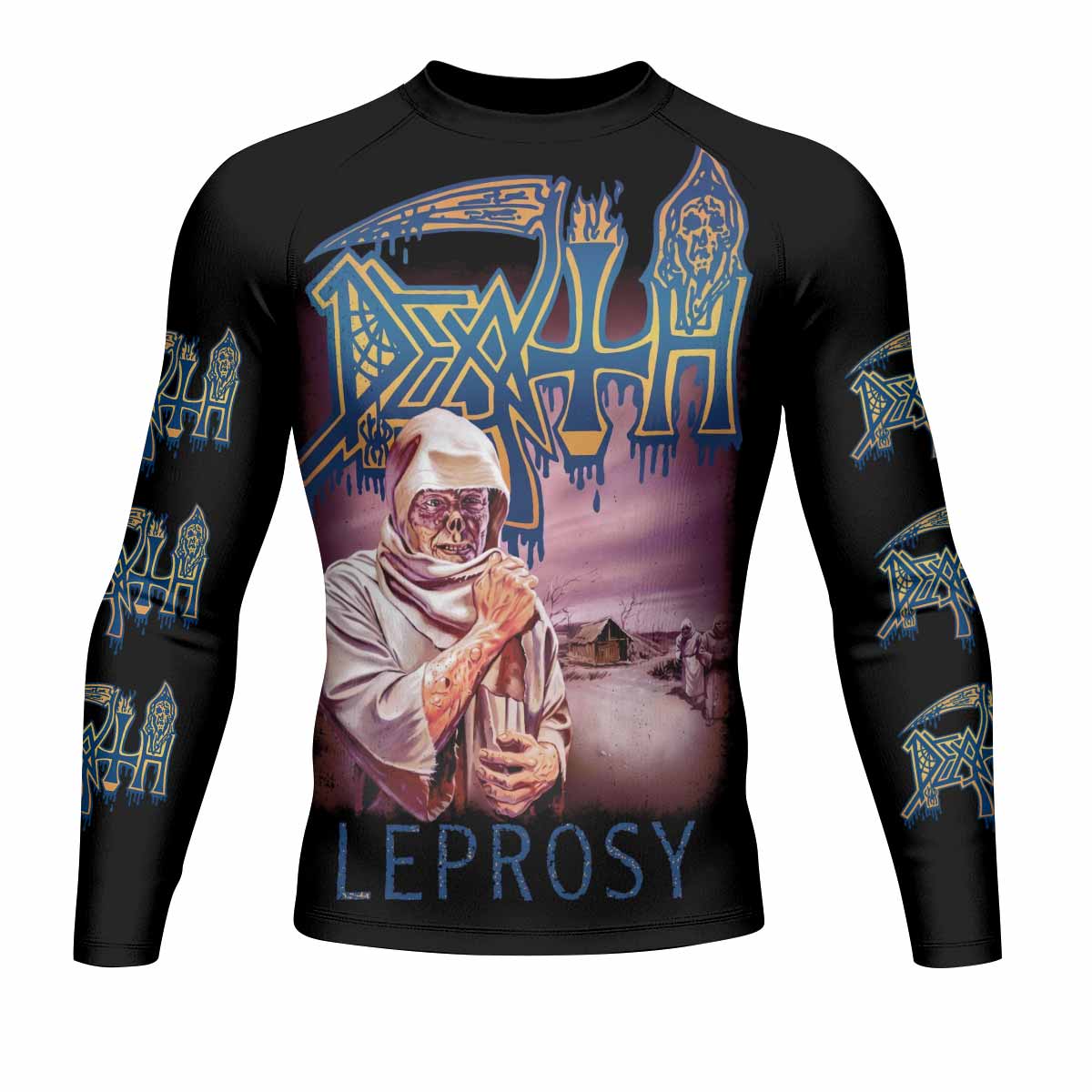 Death Leprosy Men's Rash Guard Long Sleeve - front view mockup