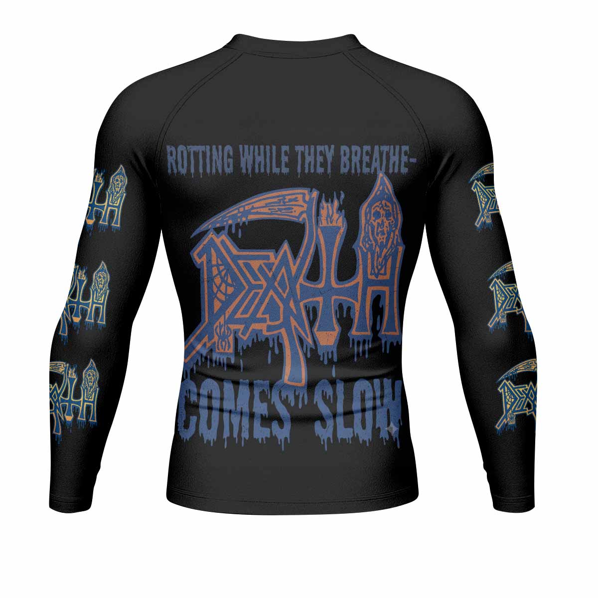 Death Leprosy Men's Rash Guard Long Sleeve - back view mockup