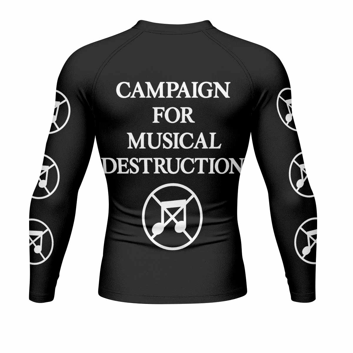 Napalm Death Utopia Banished Men's Rash Guard Long Sleeve - back view mockup