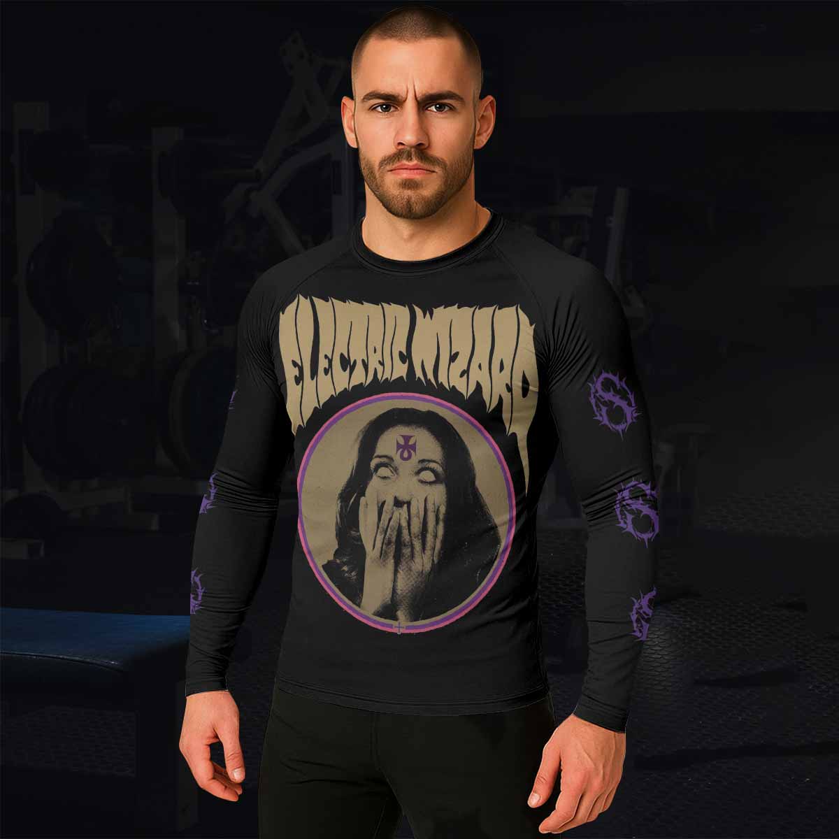 Electric Wizard Let Us Prey Men's Rash Guard Long Sleeve - lifestyle view