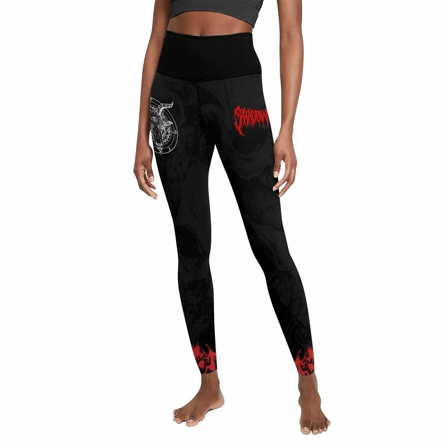 Baphomet Seal Women's Leggings - front view mockup