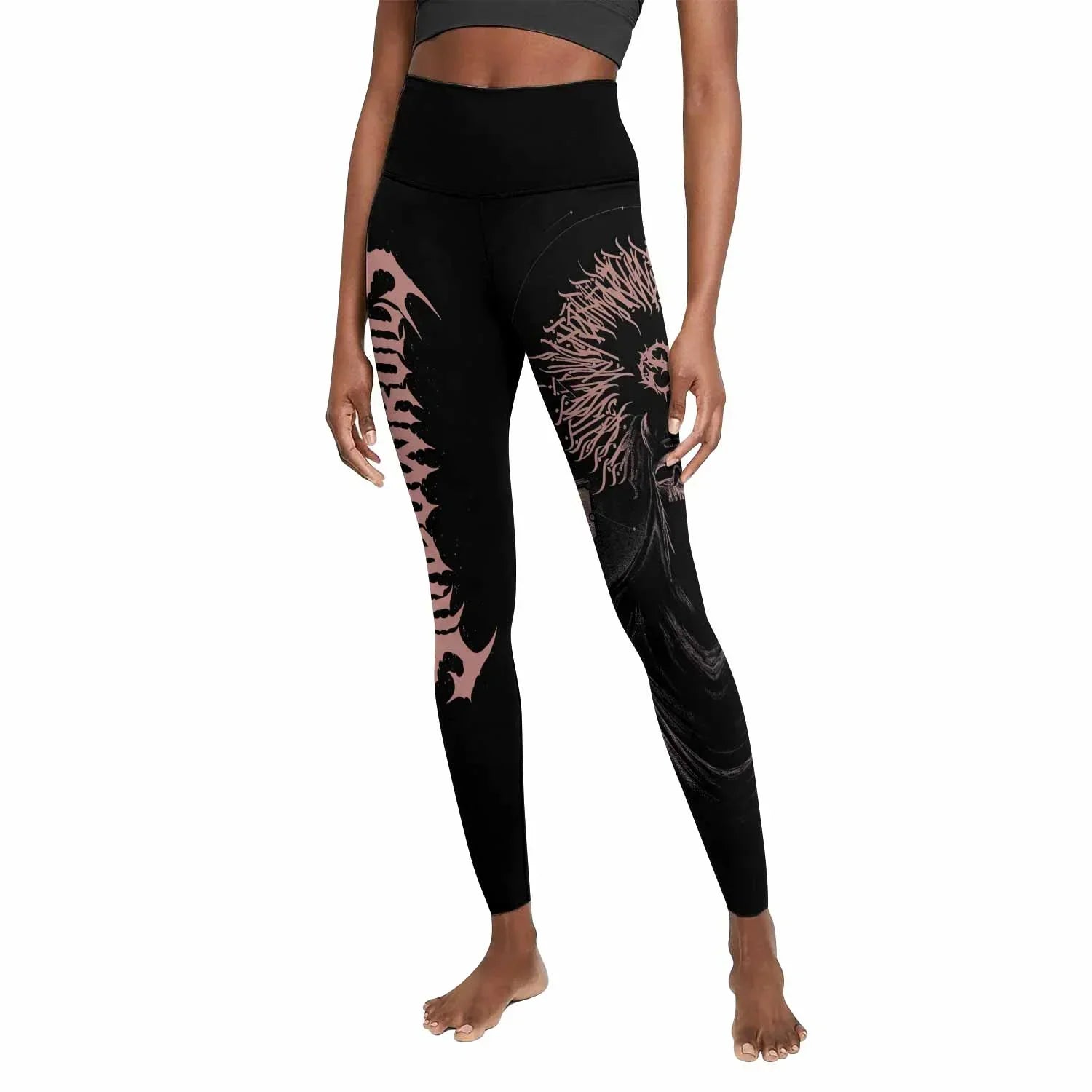 Dark Anointed Women's Leggings - front view mockup