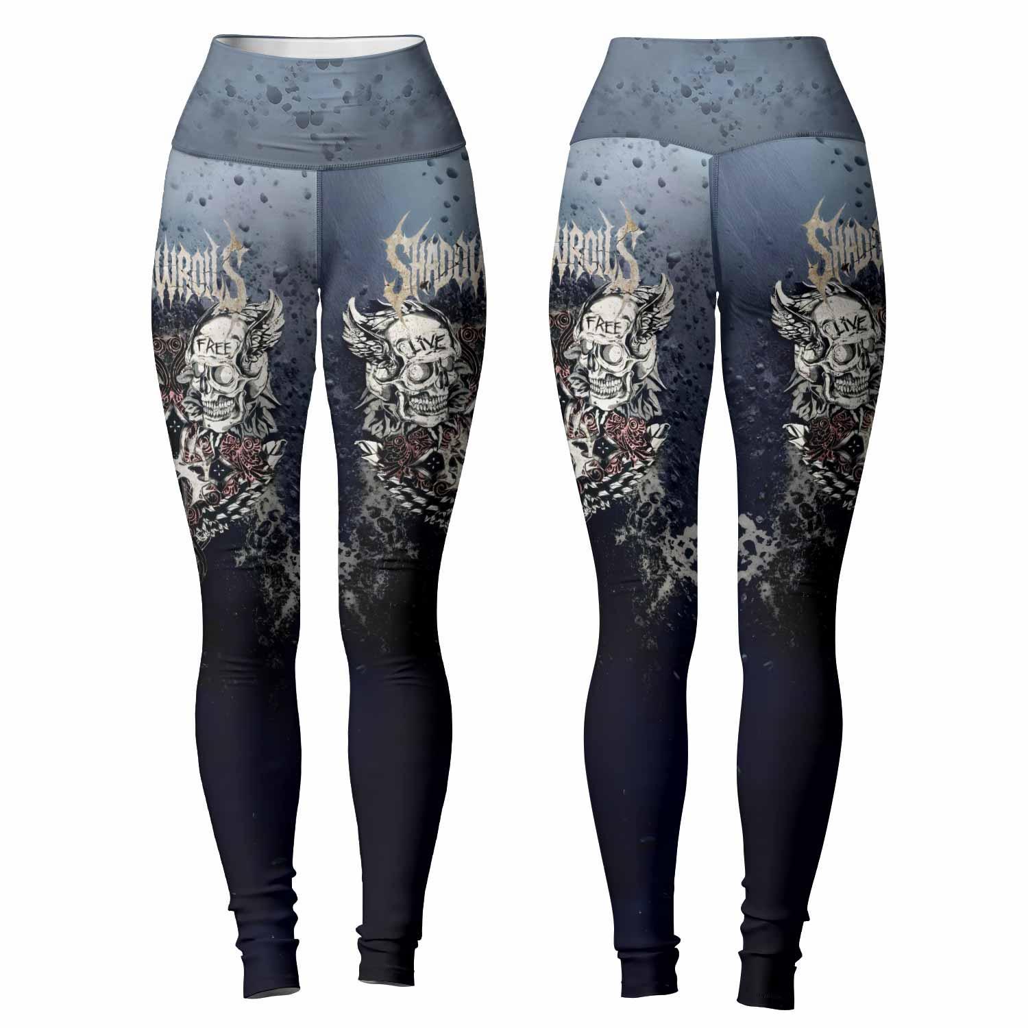Live Free Warrior Women's Leggings - front and back view