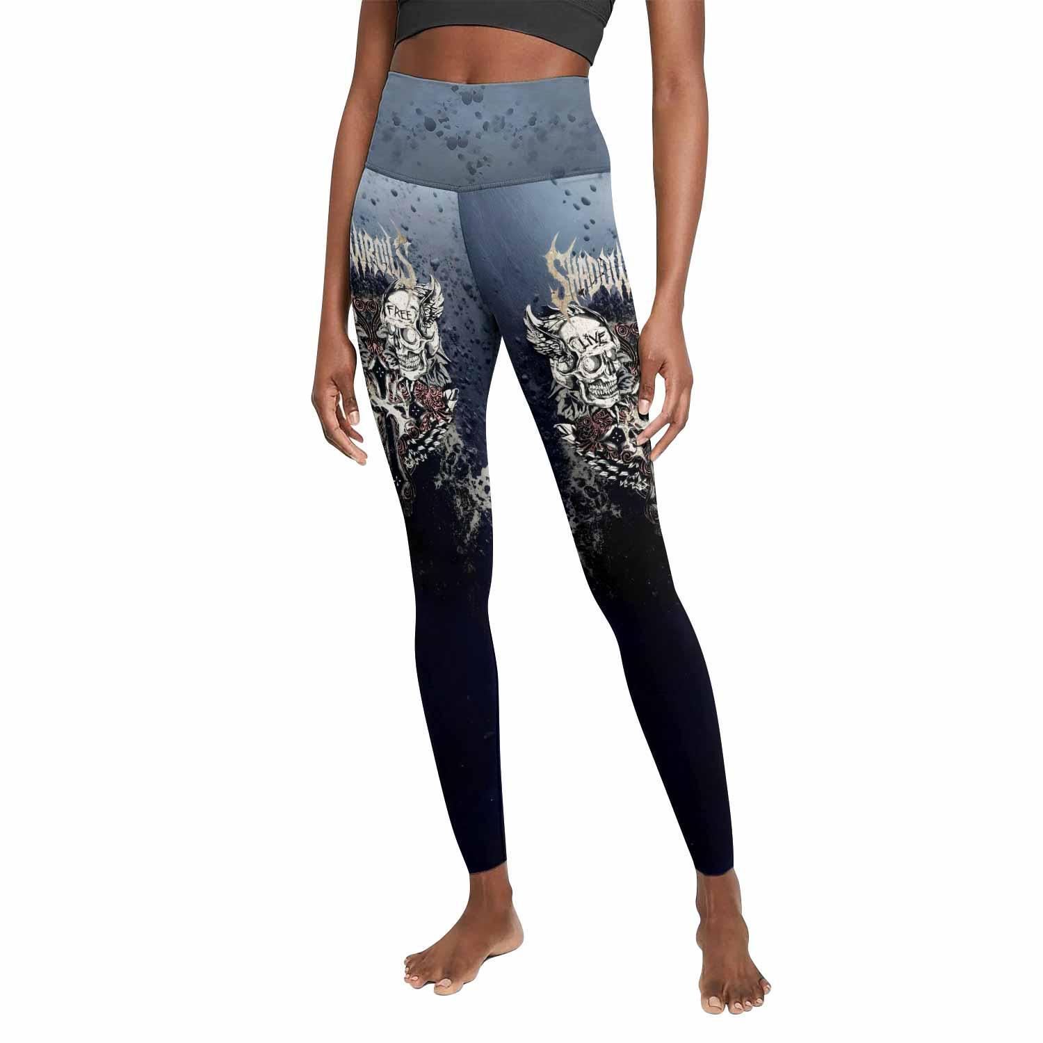Live Free Warrior Women's Leggings - front view mockup