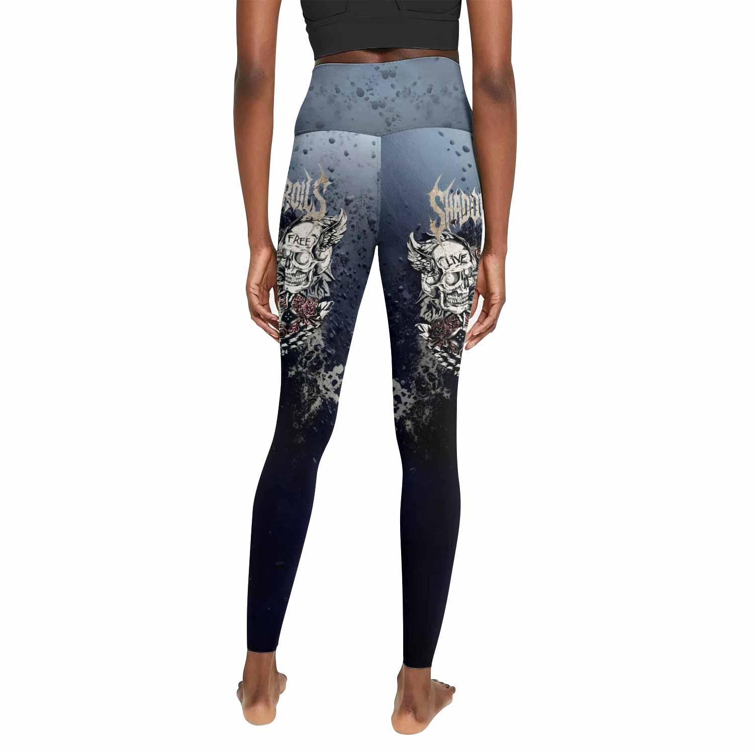 Live Free Warrior Women's Leggings - back view mockup