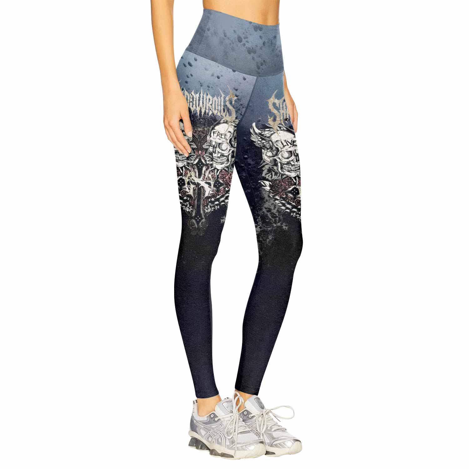 Live Free Warrior Women's Leggings - right side mockup