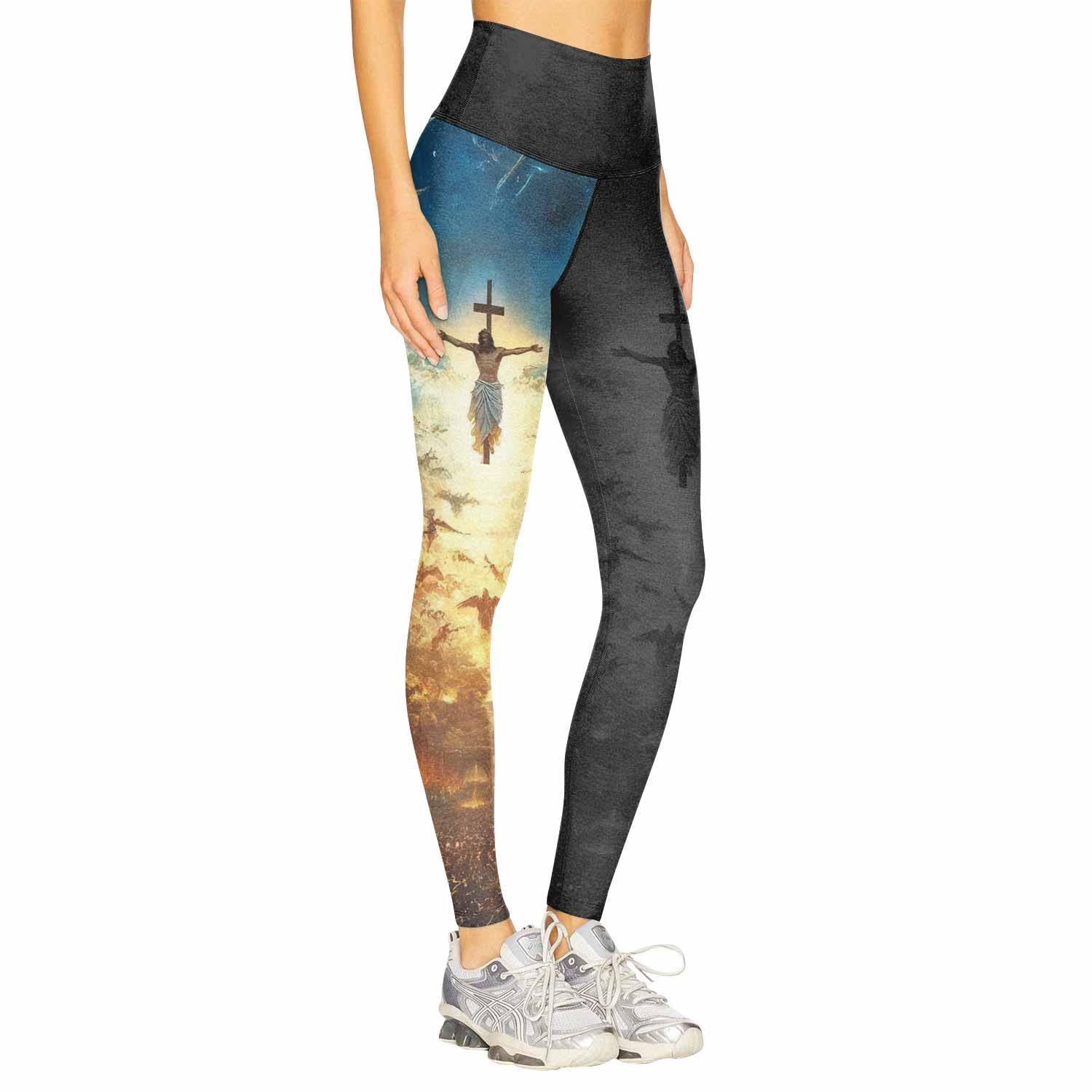 Isaiah 41:10 Fear Not Women's Leggings - right side mockup