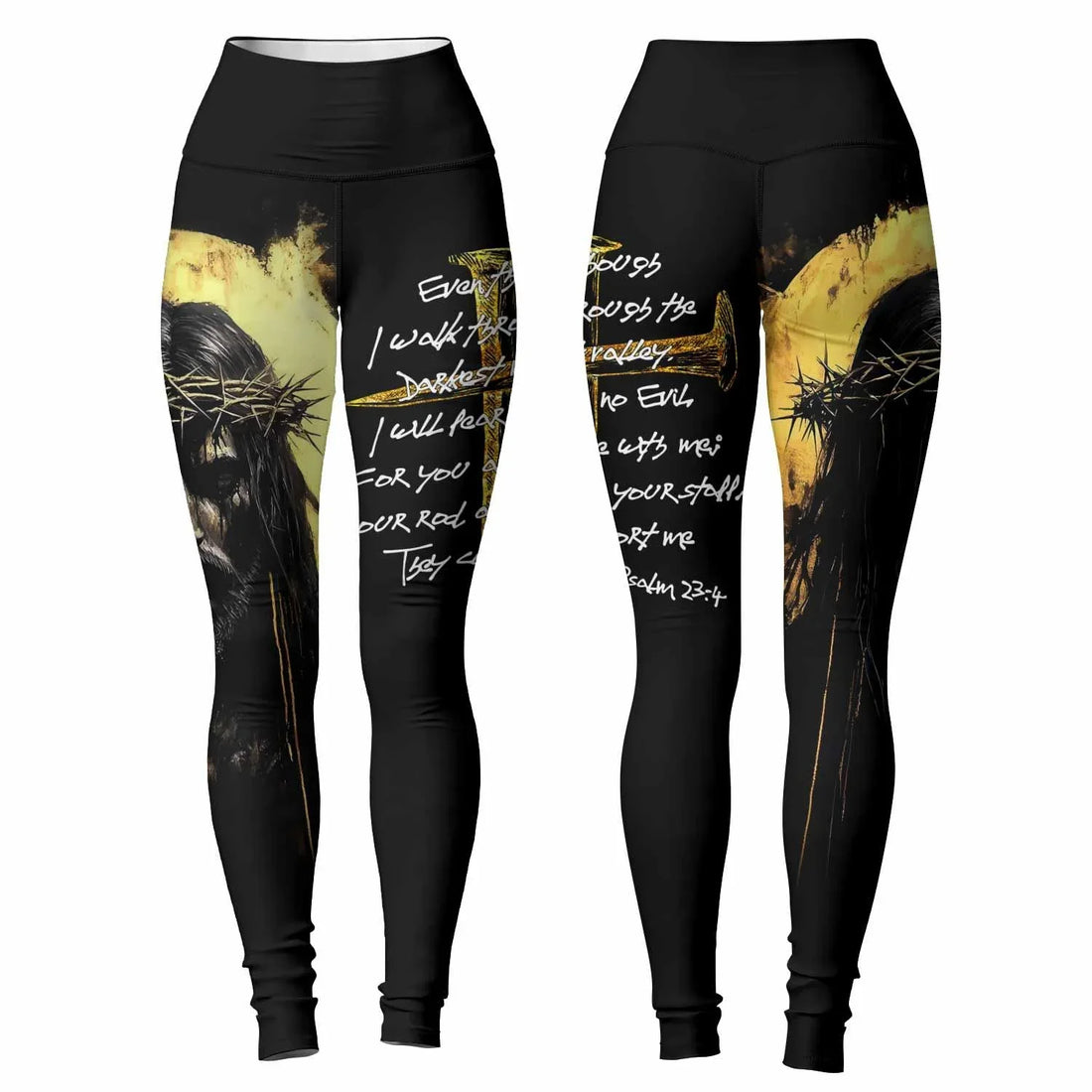 Psalm 23:4 No Evil Shall I Fear Women's Leggings - lifestyle view