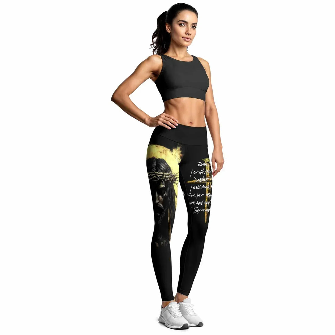 Psalm 23:4 No Evil Shall I Fear Women's Leggings - lifestyle view