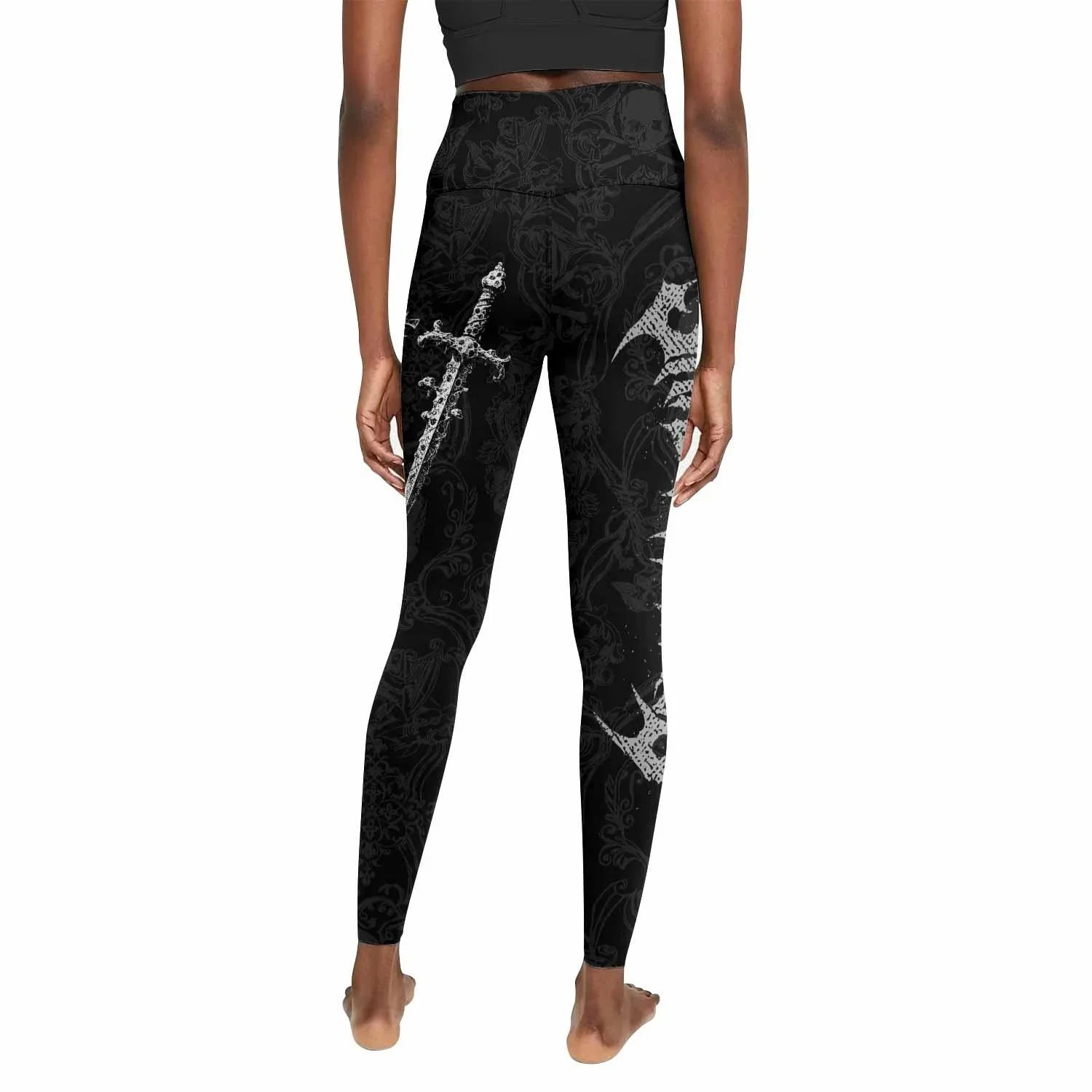 Bone Reaper Women's Leggings - back view mockup