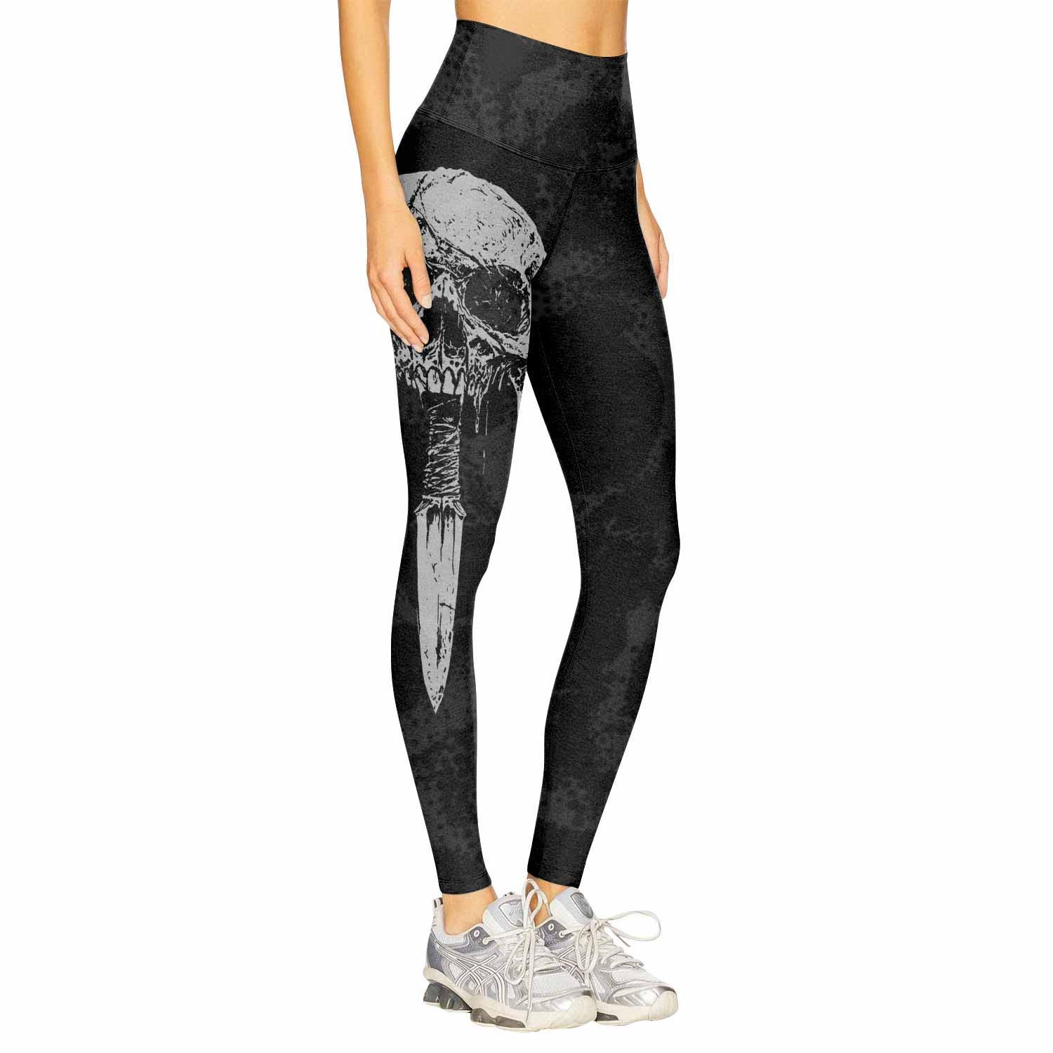 Pierced by Shadows Women's Leggings - right side mockup