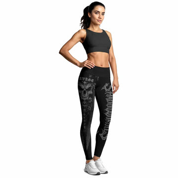 Savage Winged Skull Women's Leggings - lifestyle view