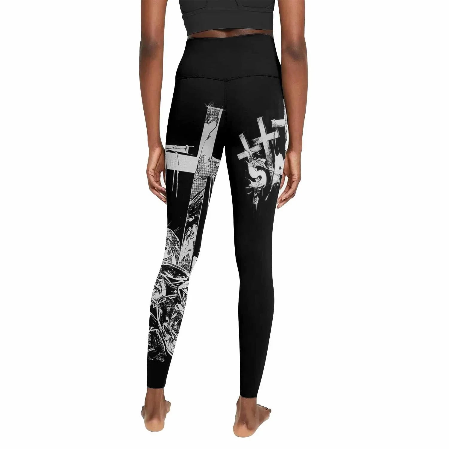 Saint Tears Women's Leggings - back view mockup