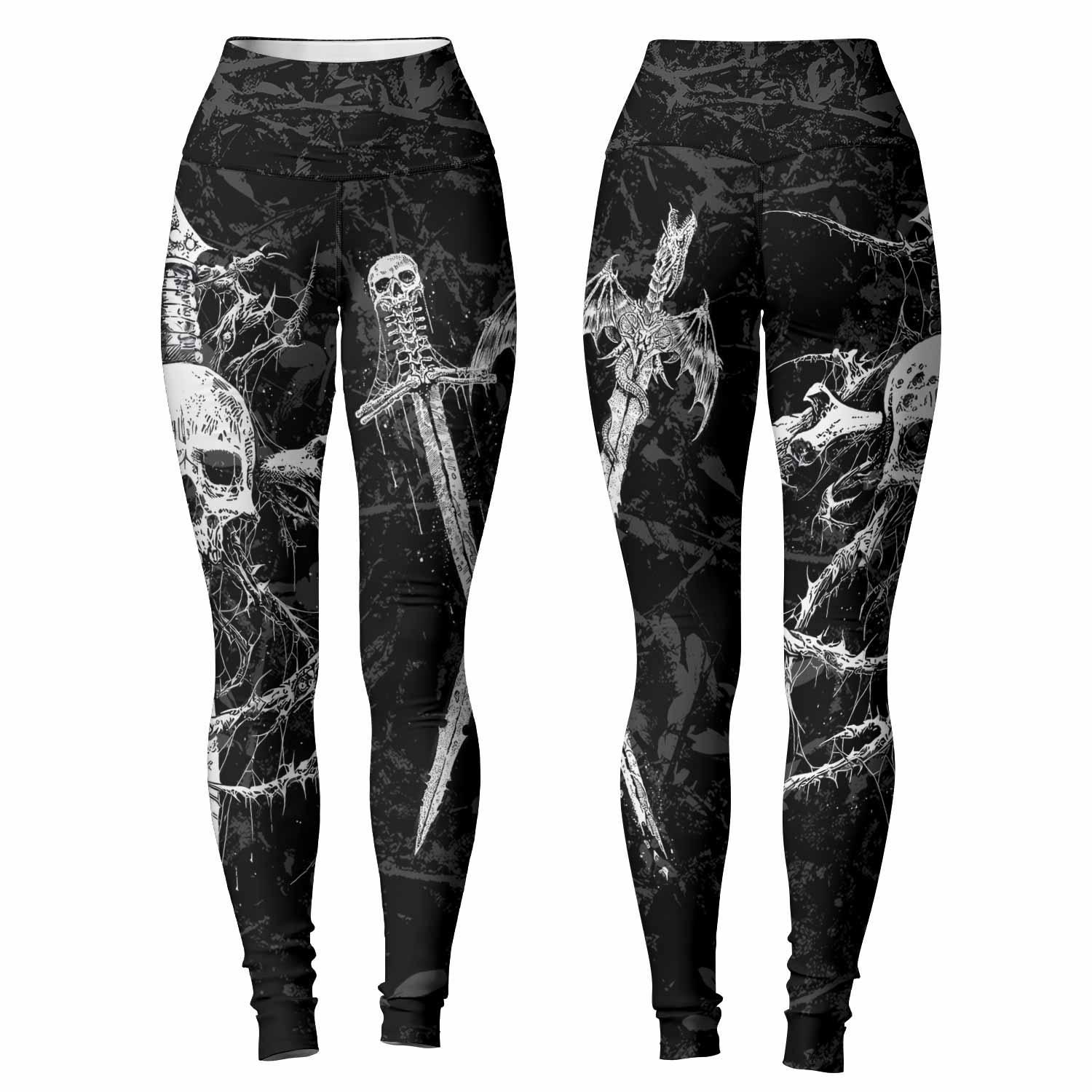 Throne Pierced Women's Leggings - front and back view