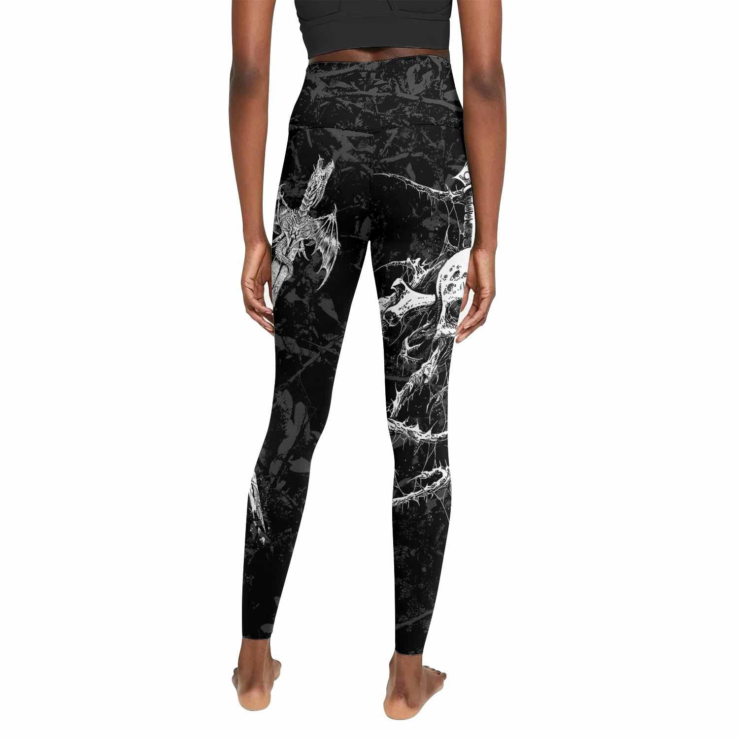 Throne Pierced Women's Leggings - back view mockup