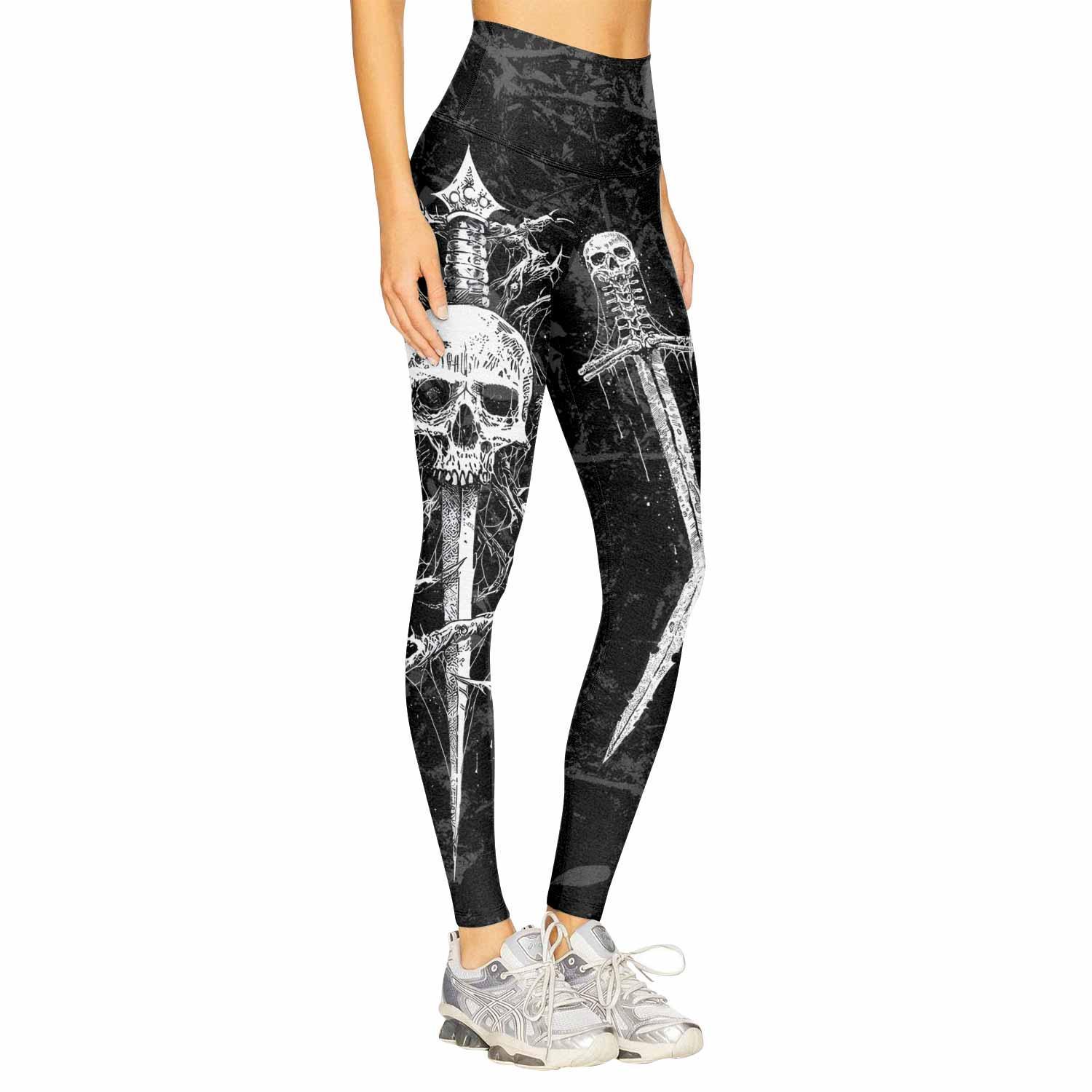 Throne Pierced Women's Leggings - right side mockup