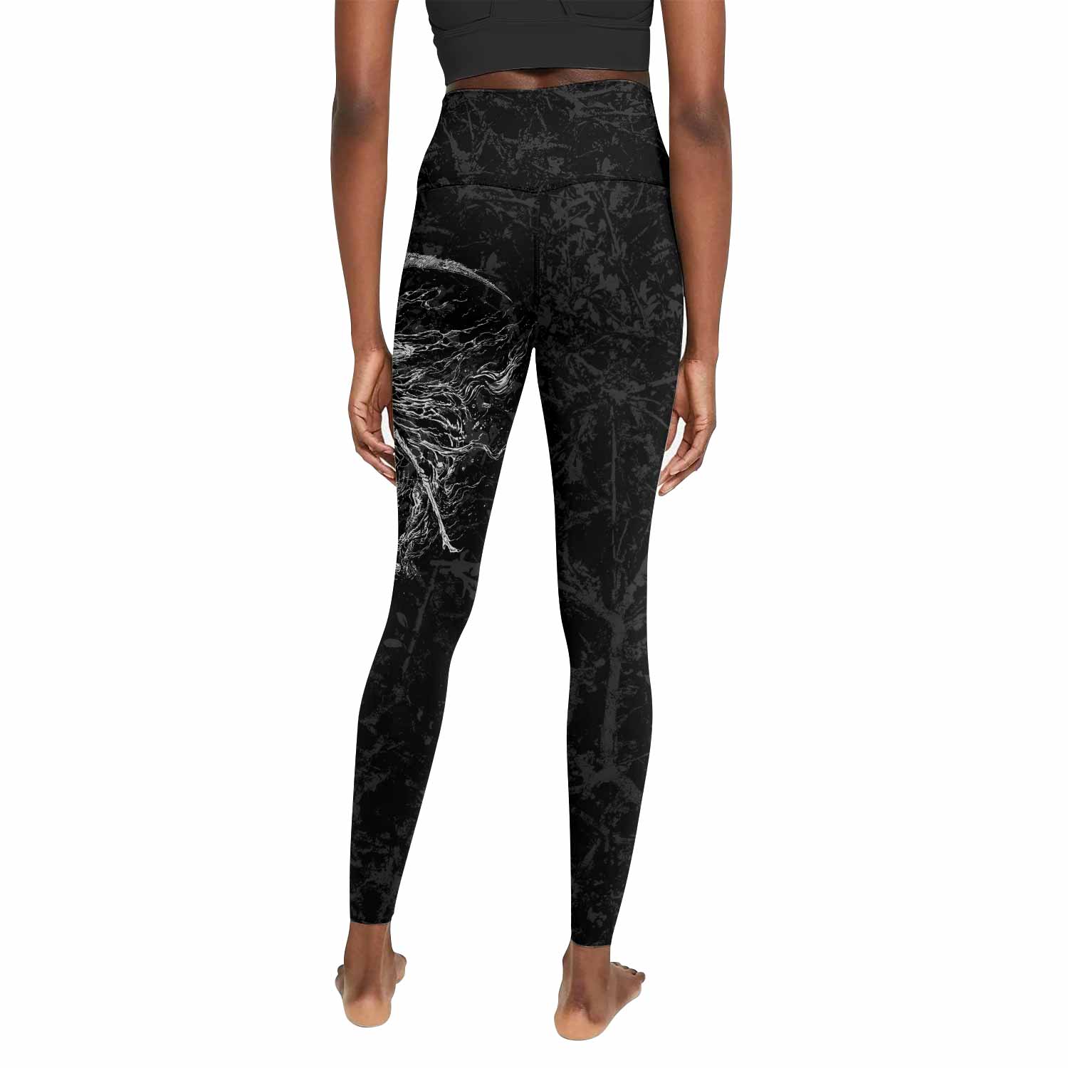 March Into Turmoil Women's Leggings - back view mockup
