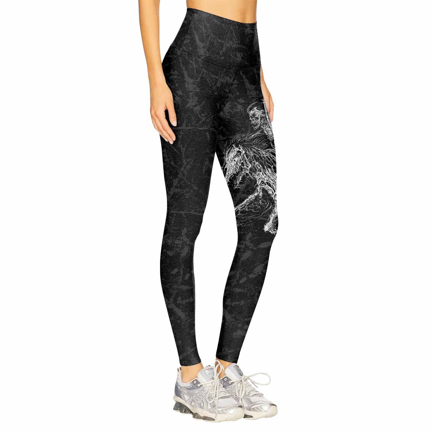 March Into Turmoil Women's Leggings - right side mockup