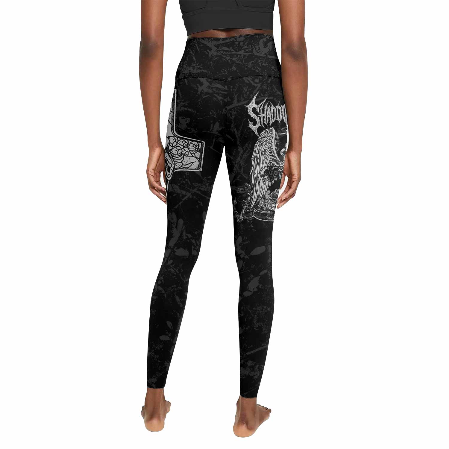 Bones of Grace Women's Leggings - back view mockup