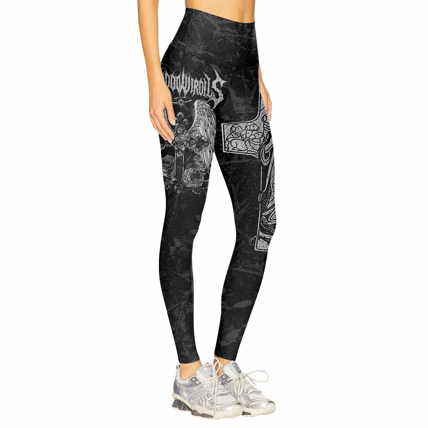 Bones of Grace Women's Leggings - right side mockup