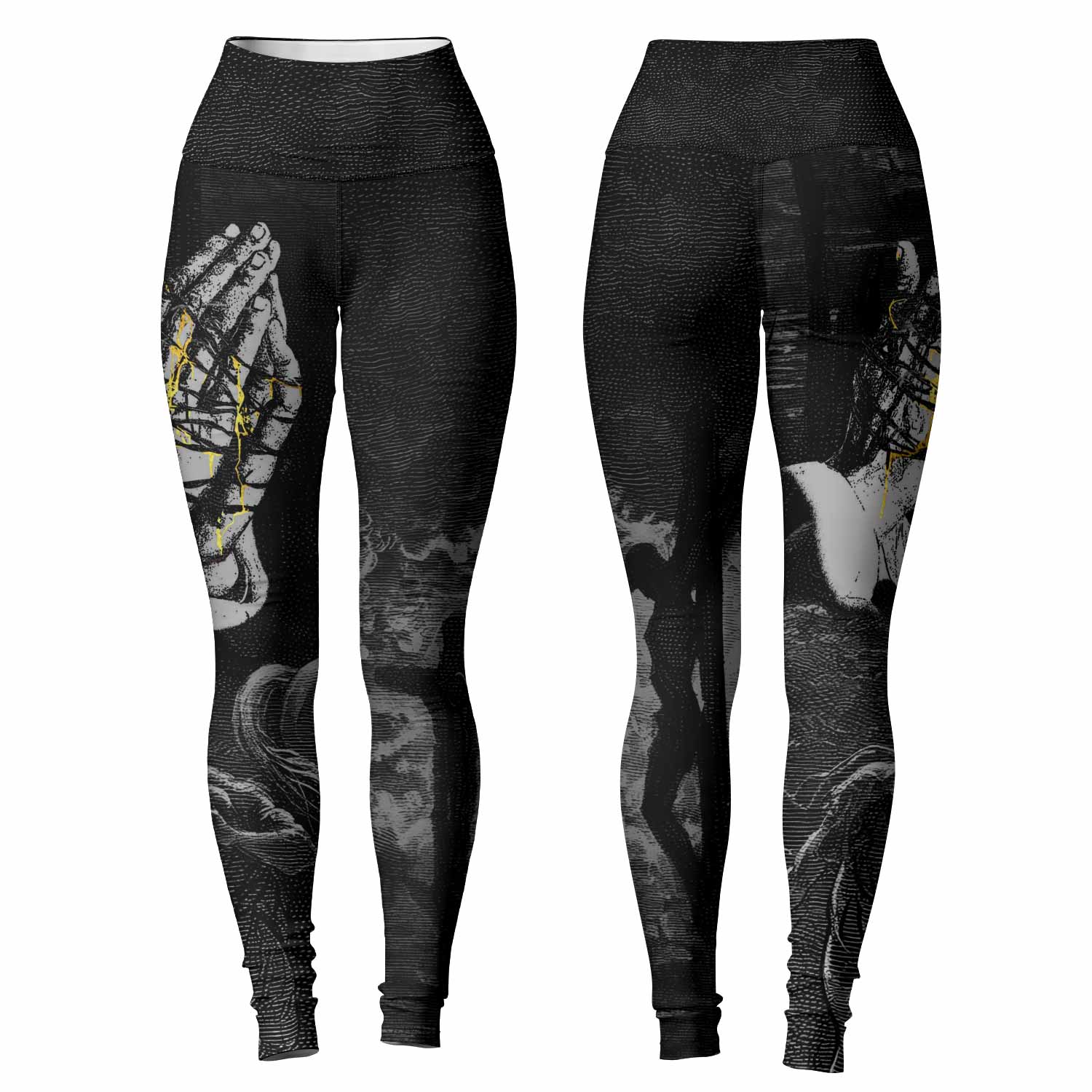 Crucified Grace Women's Leggings - front and back view