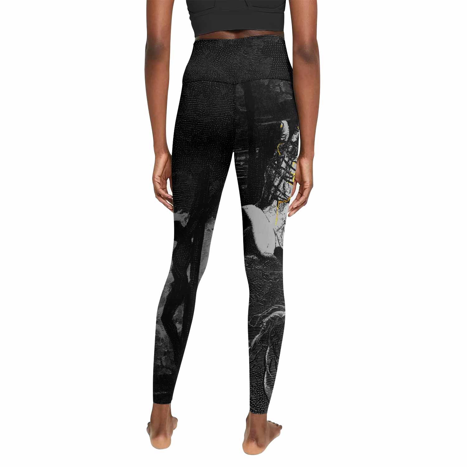 Crucified Grace Women's Leggings - back view mockup