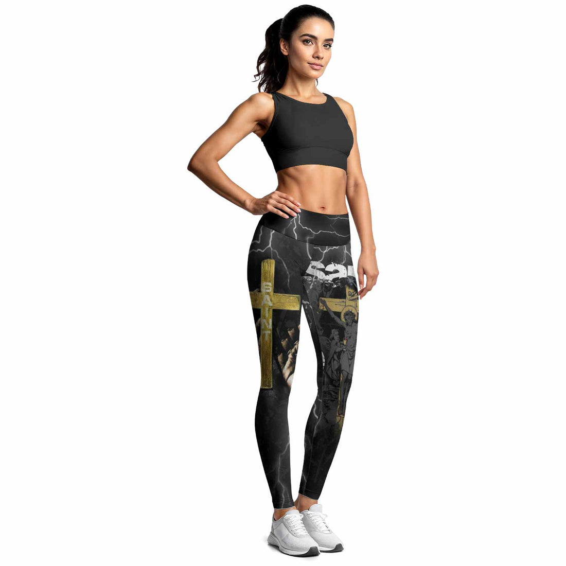 Crucified Saint Women's Leggings - lifestyle view