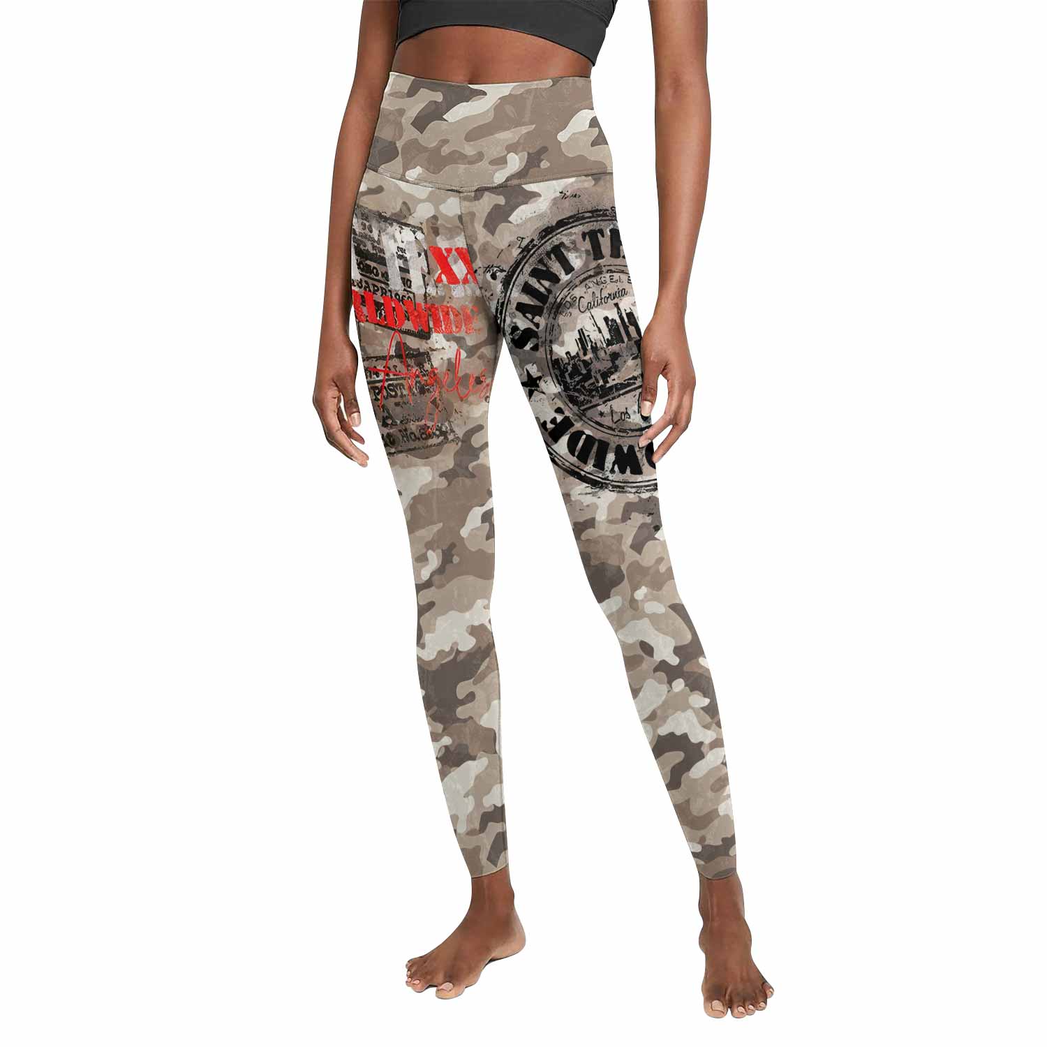 Saint Tears Camo Women's Leggings - front view mockup