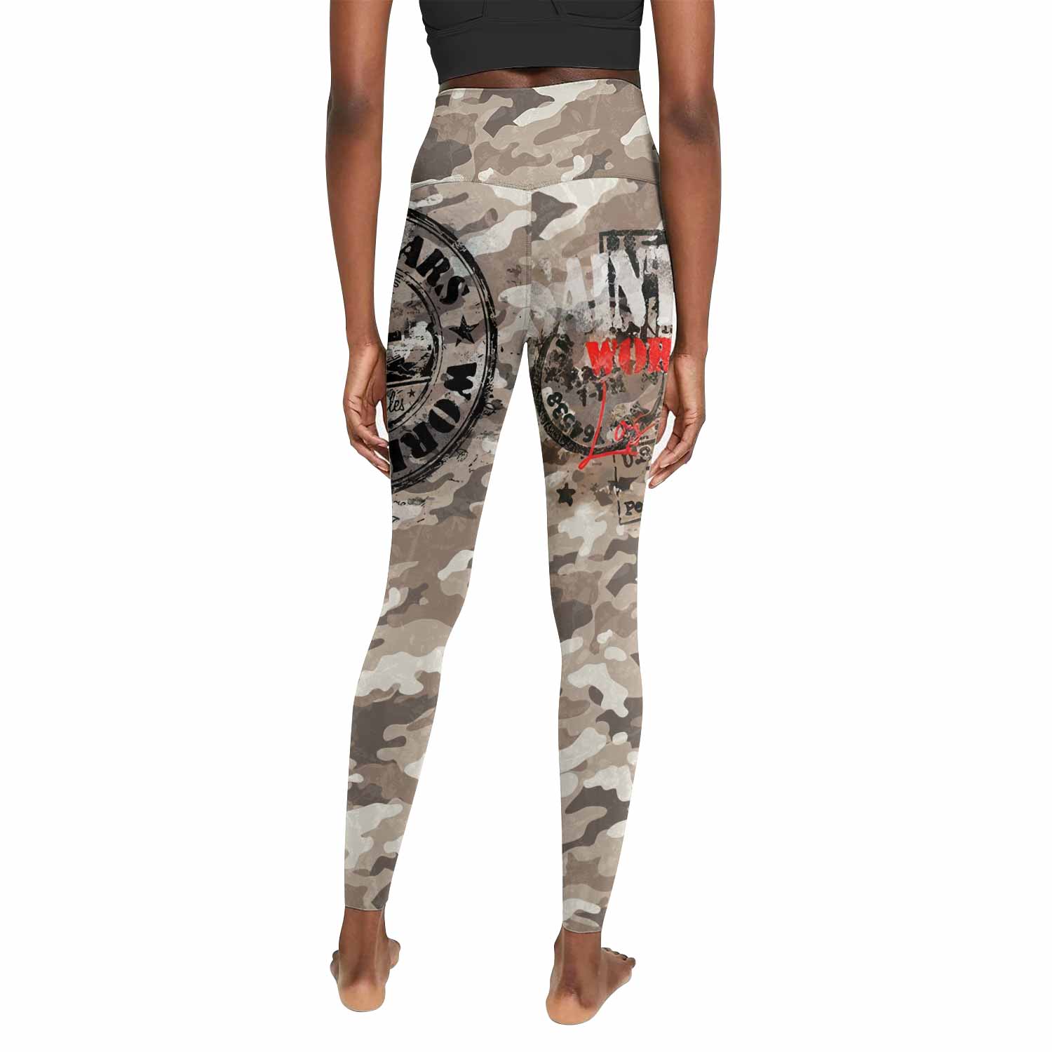 Saint Tears Camo Women's Leggings - back view mockup