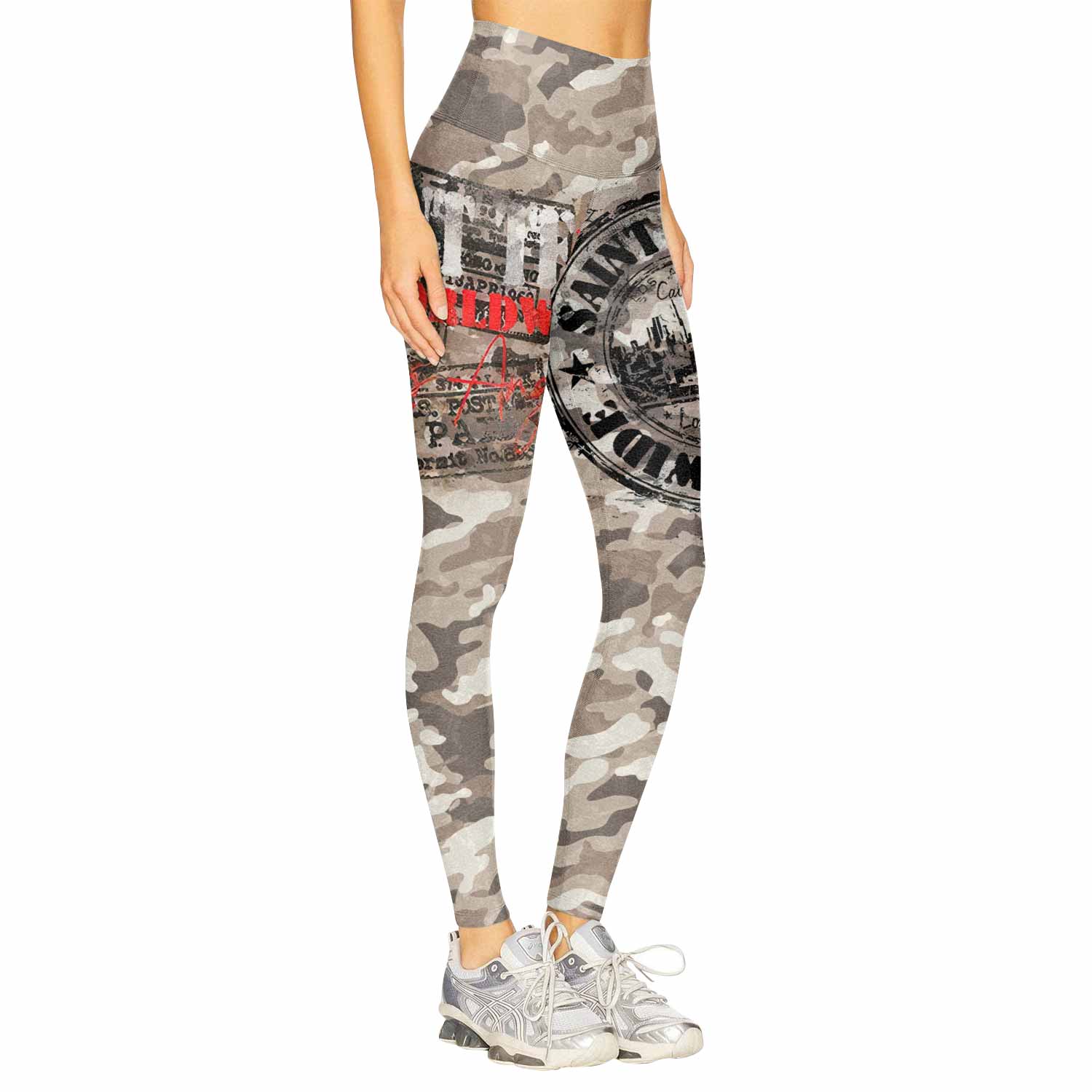 Saint Tears Camo Women's Leggings - right side mockup