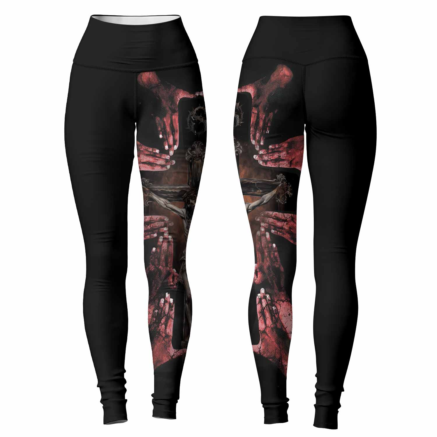 Stigmata Prayer Women's Leggings - front and back view